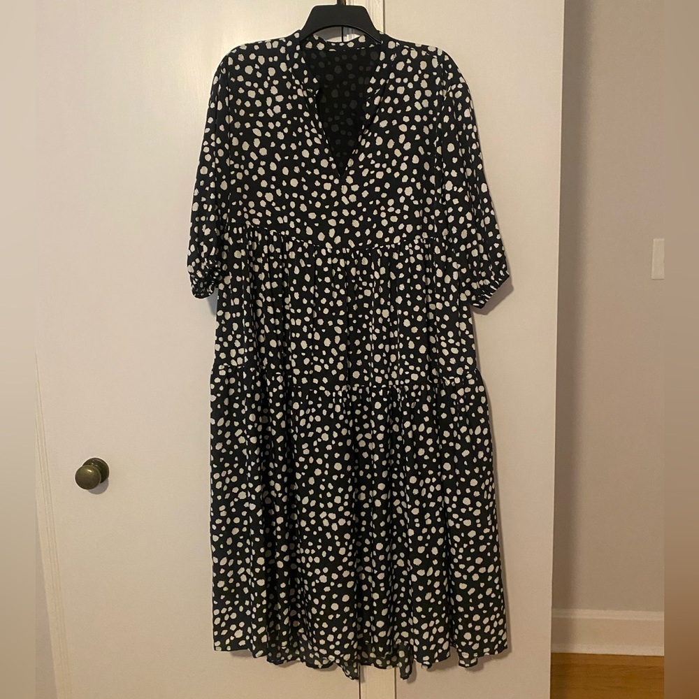 Animal Print Black and White Dress